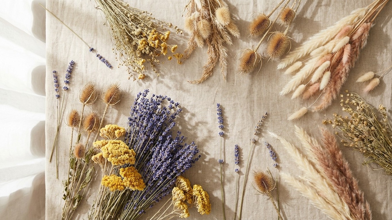 Les types de fleurs séchées pour bouquet : variétés, couleurs et textures