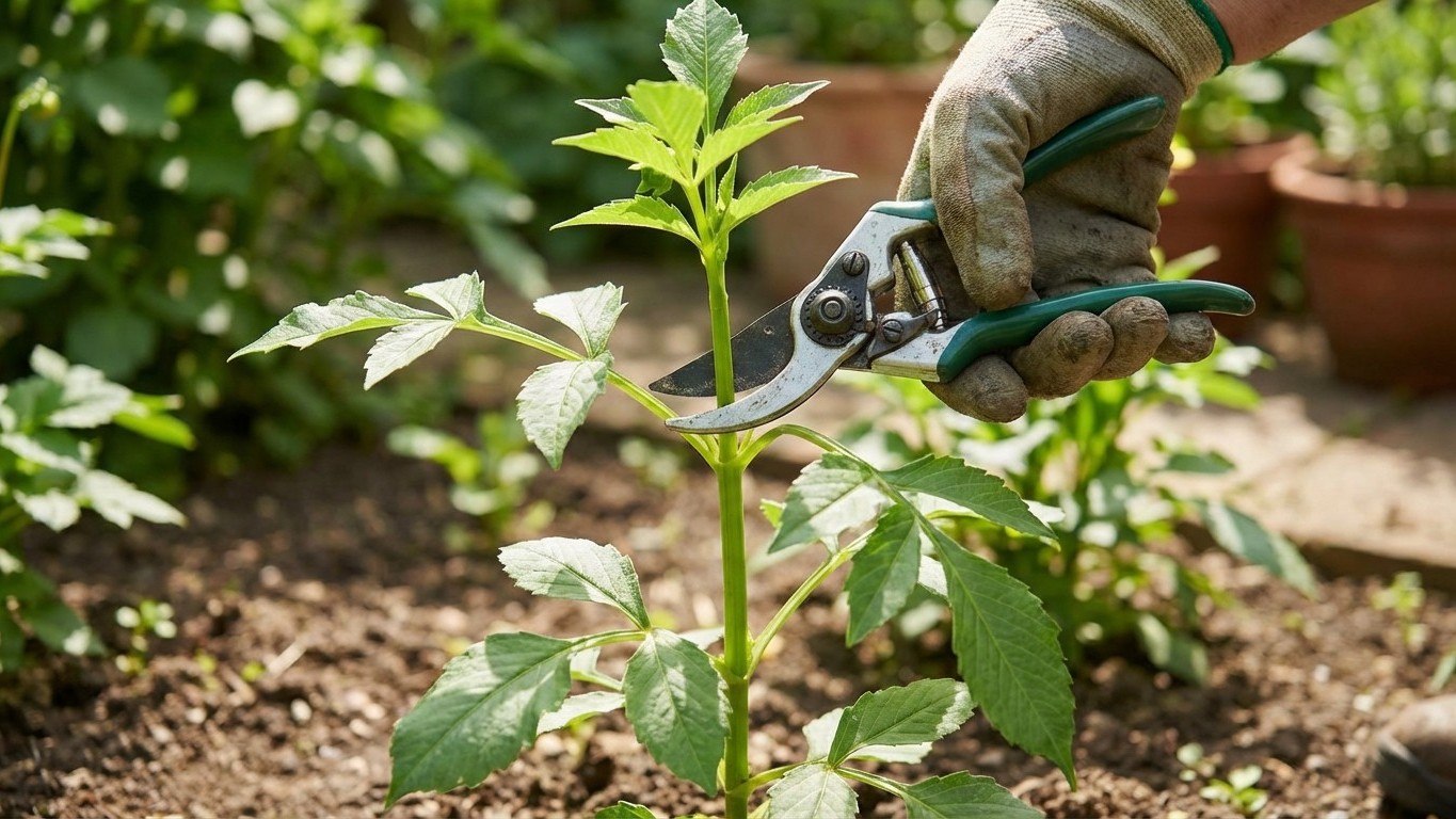 « Mes dahlias faisaient une seule tige maigre » : ce coup de sécateur à 4 feuilles change toute la floraison