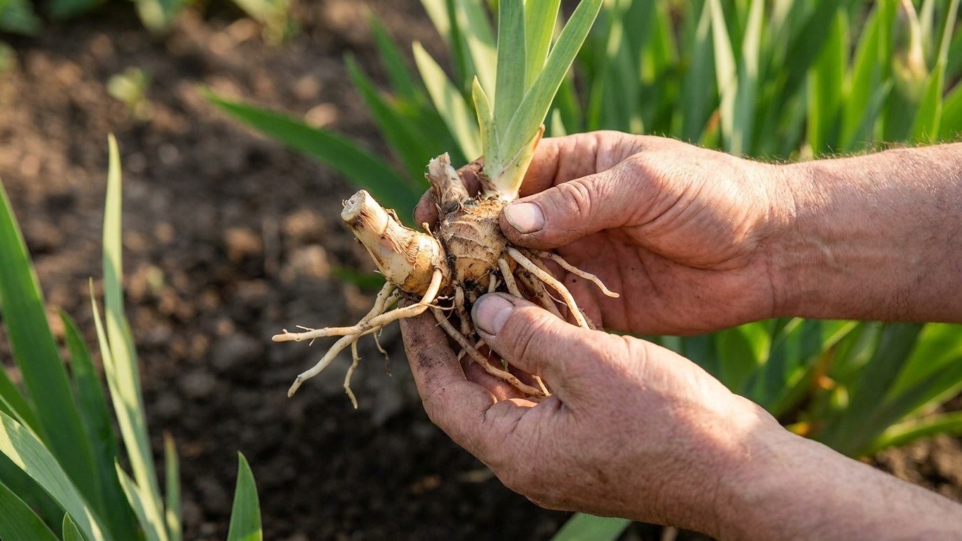 J'ai divisé mes iris barbus en mai comme chaque année : en déterrant les rhizomes en automne, j'ai compris pourquoi plus r...
