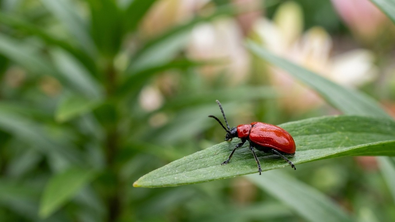 Je trouvais ces petits coléoptères rouges jolis sur mes lis : dix jours plus tard, il ne restait plus que les nervures des...