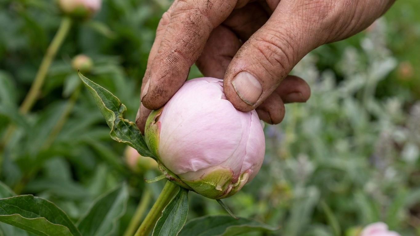 On coupe tous nos pivoines au mauvais moment : les fleuristes ne regardent ni la couleur ni la taille mais pressent le bouton