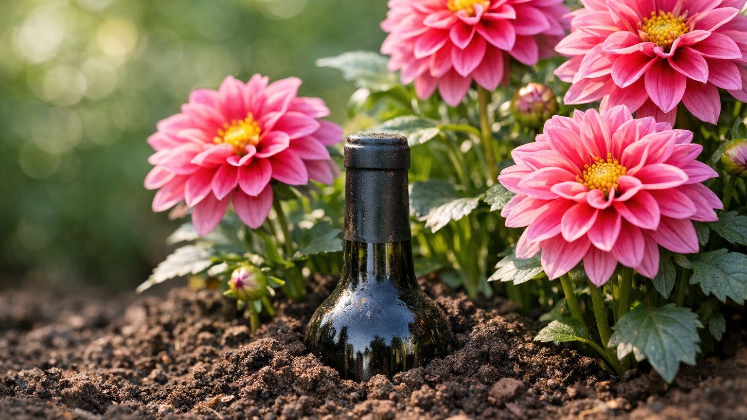 J'ai enfoncé une bouteille en verre au pied de mes dahlias cet été : le jour où j'ai compris ce qu'elle faisait aux racine...