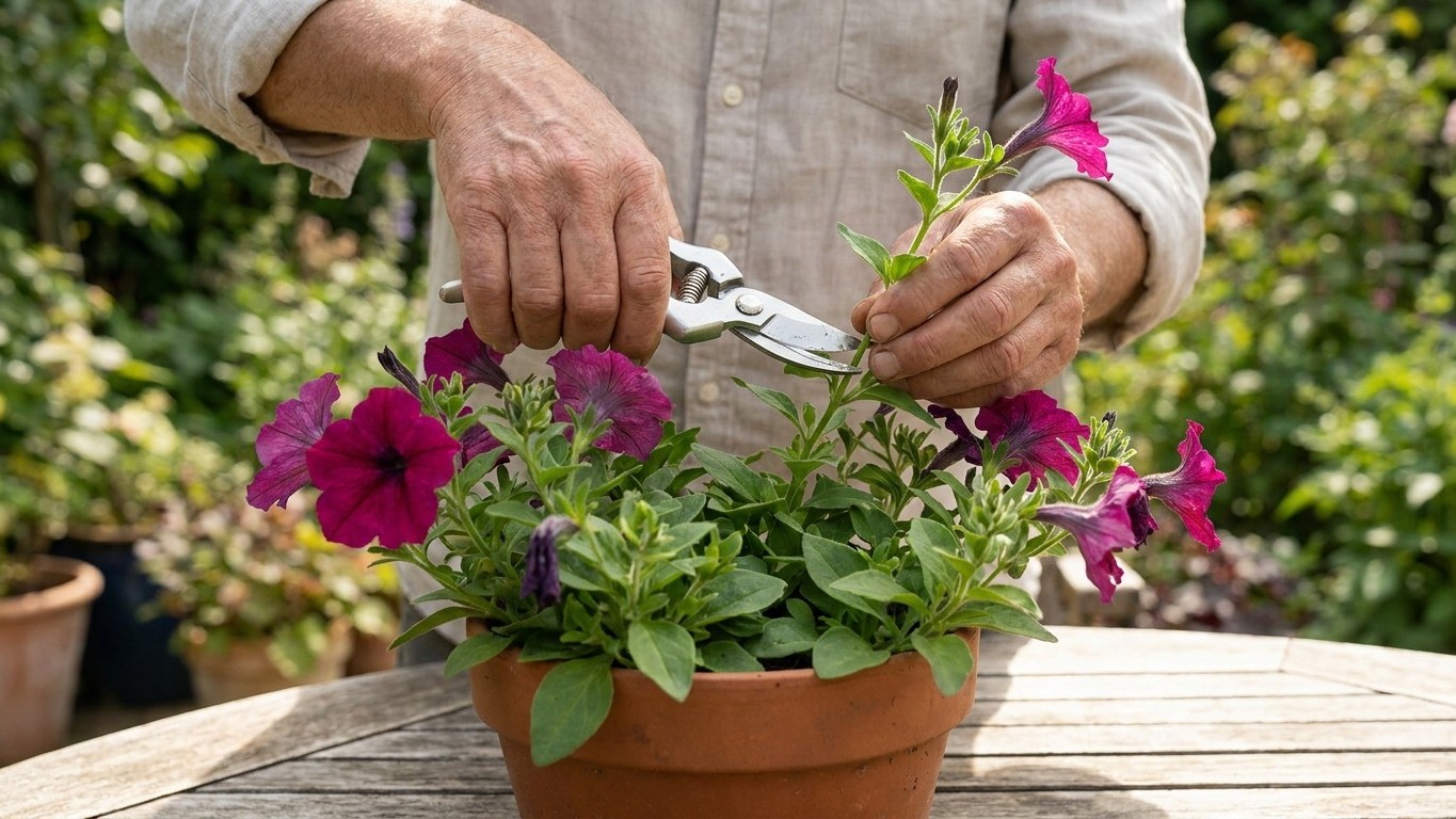 Je laissais mes pétunias filer tout l'été sans rien toucher : le jour où j'ai pincé les tiges, les fleurs sont revenues du...