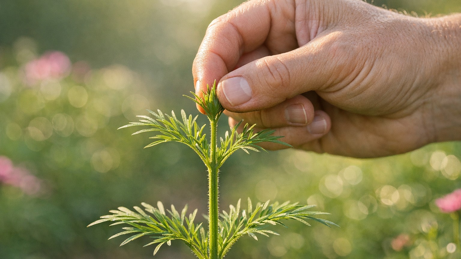 Mes cosmos montaient tout droit avec trois fleurs en haut de la tige : ma voisine m'a montré ce qu'elle faisait aux siens ...