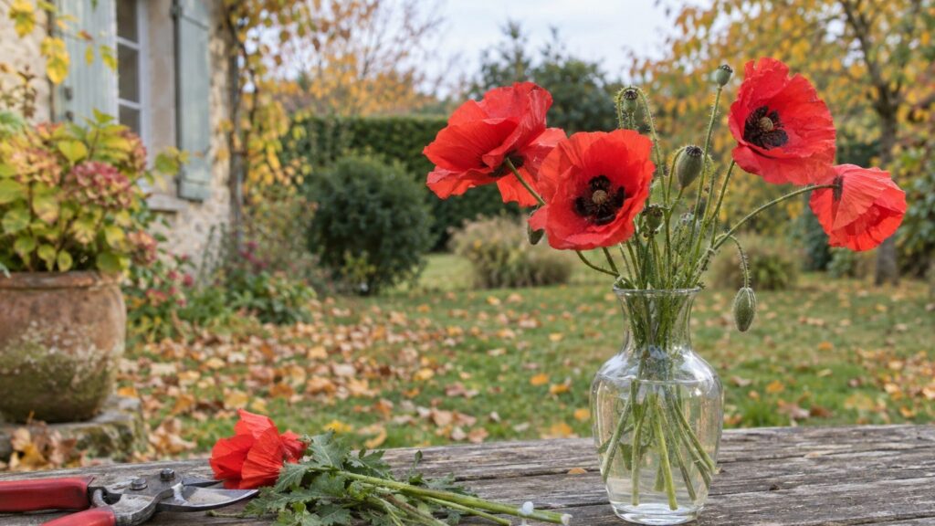 Ce liquide blanc, c'est le pire ennemi du coquelicot en vase