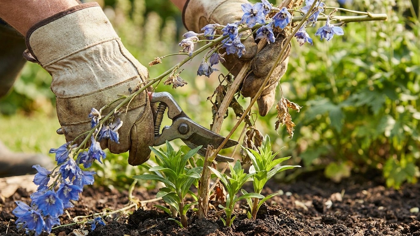 Mon grand-père rabattait toujours ses delphiniums à 10 cm en juillet : j'ai trouvé ça brutal pendant des années avant de c...