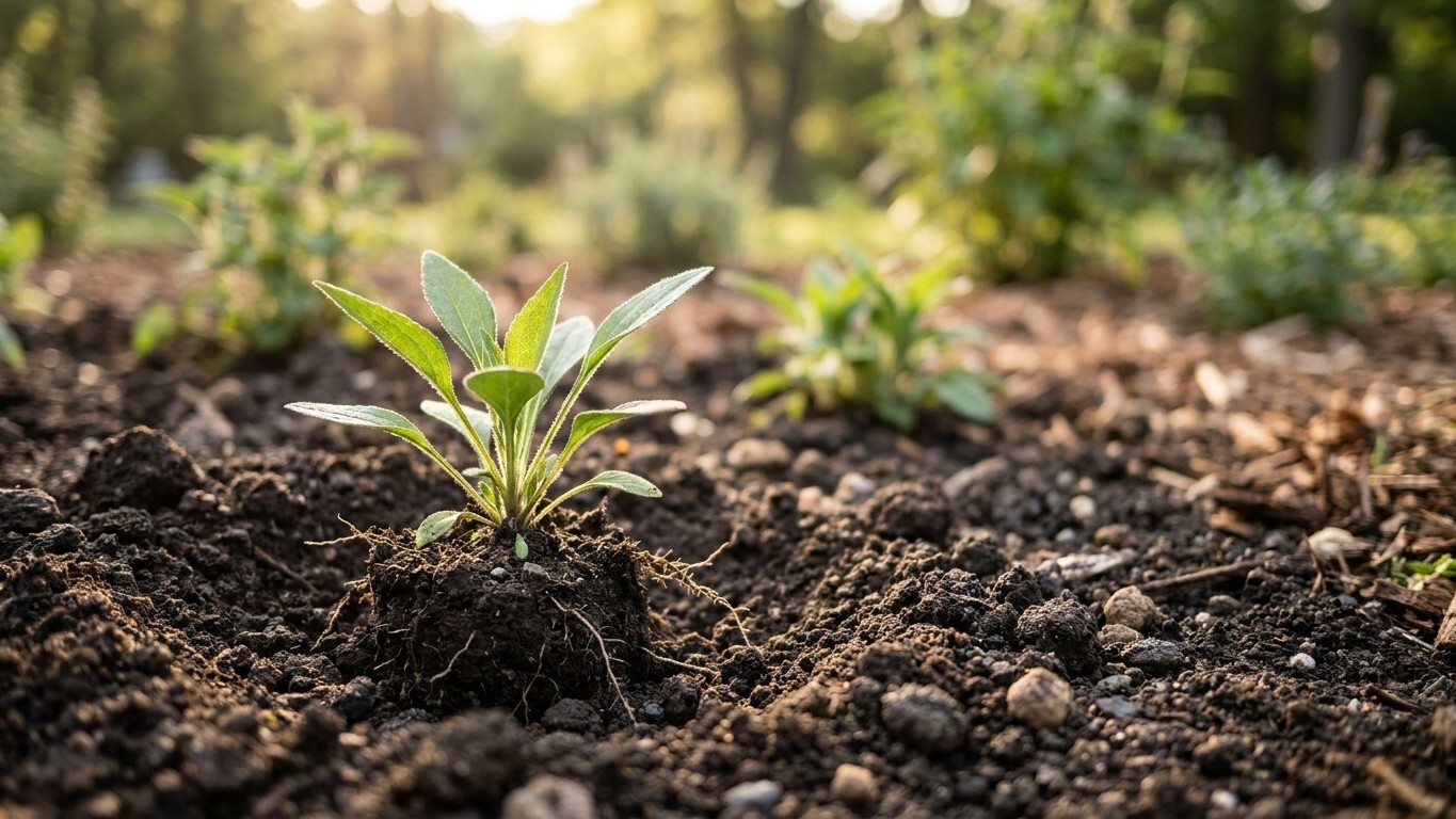 J'ai bien émietté la terre autour de mes asters et rudbeckias fraîchement plantés pour leur donner un bon départ : trois m...