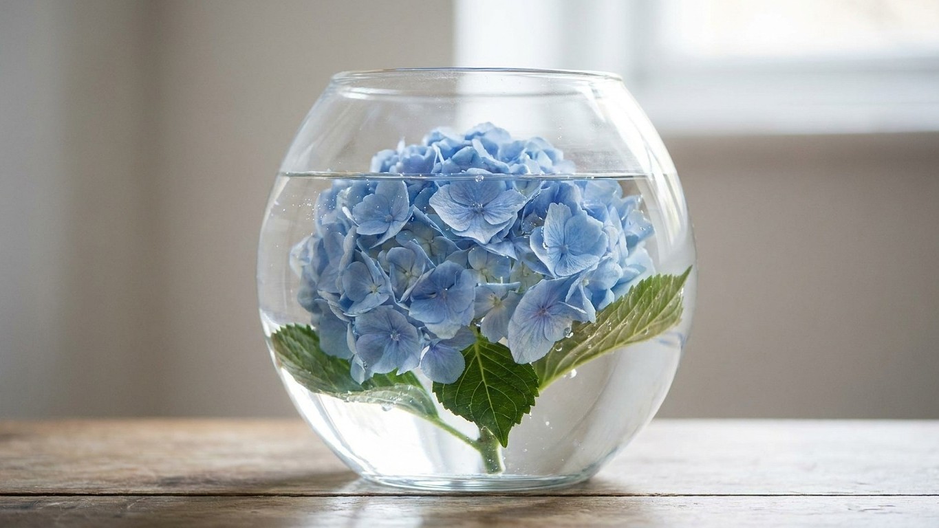 J'ai plongé la tête de mes hortensias coupés entière dans une bassine juste pour les rincer : une heure plus tard, plus un...