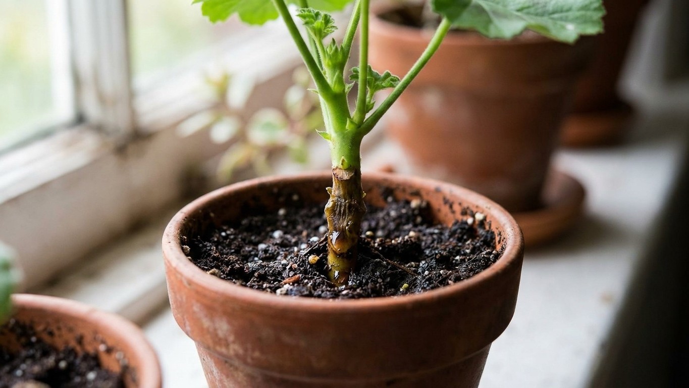 J’ai bouturé mes pélargoniums fin août et je les ai plantés dans la foulée : huit jours plus tard, les tiges étaient molle...