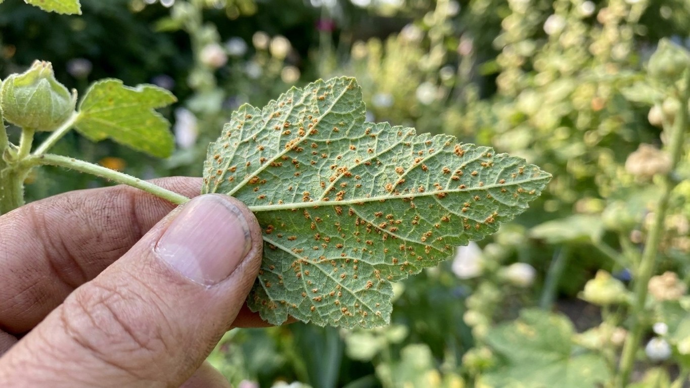Je laissais les hampes de mes roses trémières entières tout l'hiver : le jour où j'ai retourné les jeunes feuilles en avri...
