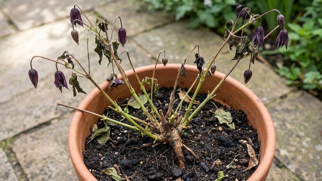 On s'obstine tous à arroser la clématite qui flétrit d'un coup, alors que ce sont ces 8 à 10 cm sous la surface qui décide...