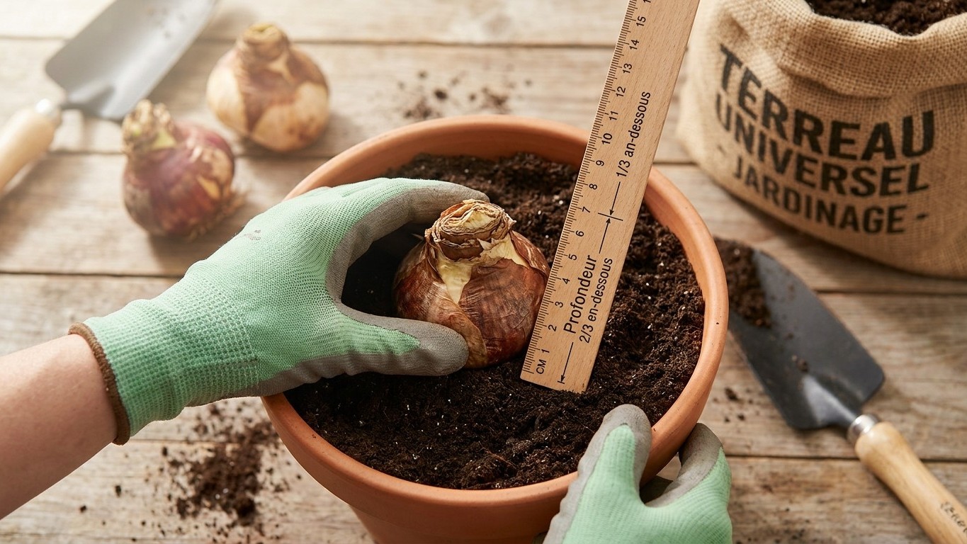Profondeur plantation bulbe amaryllis : la règle du tiers que tout le monde rate