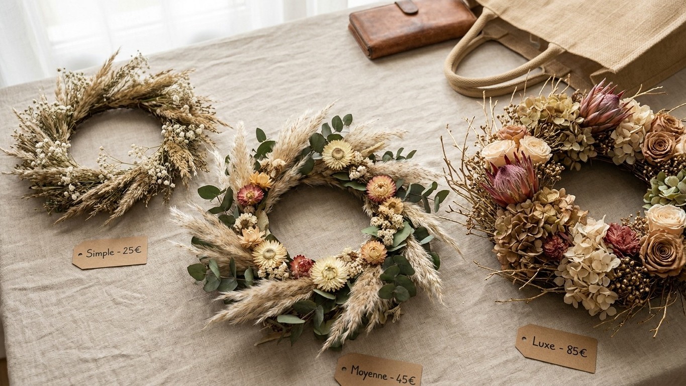 Acheter une couronne de Noël en fleurs séchées : prix, délais et pièges à éviter avant Noël