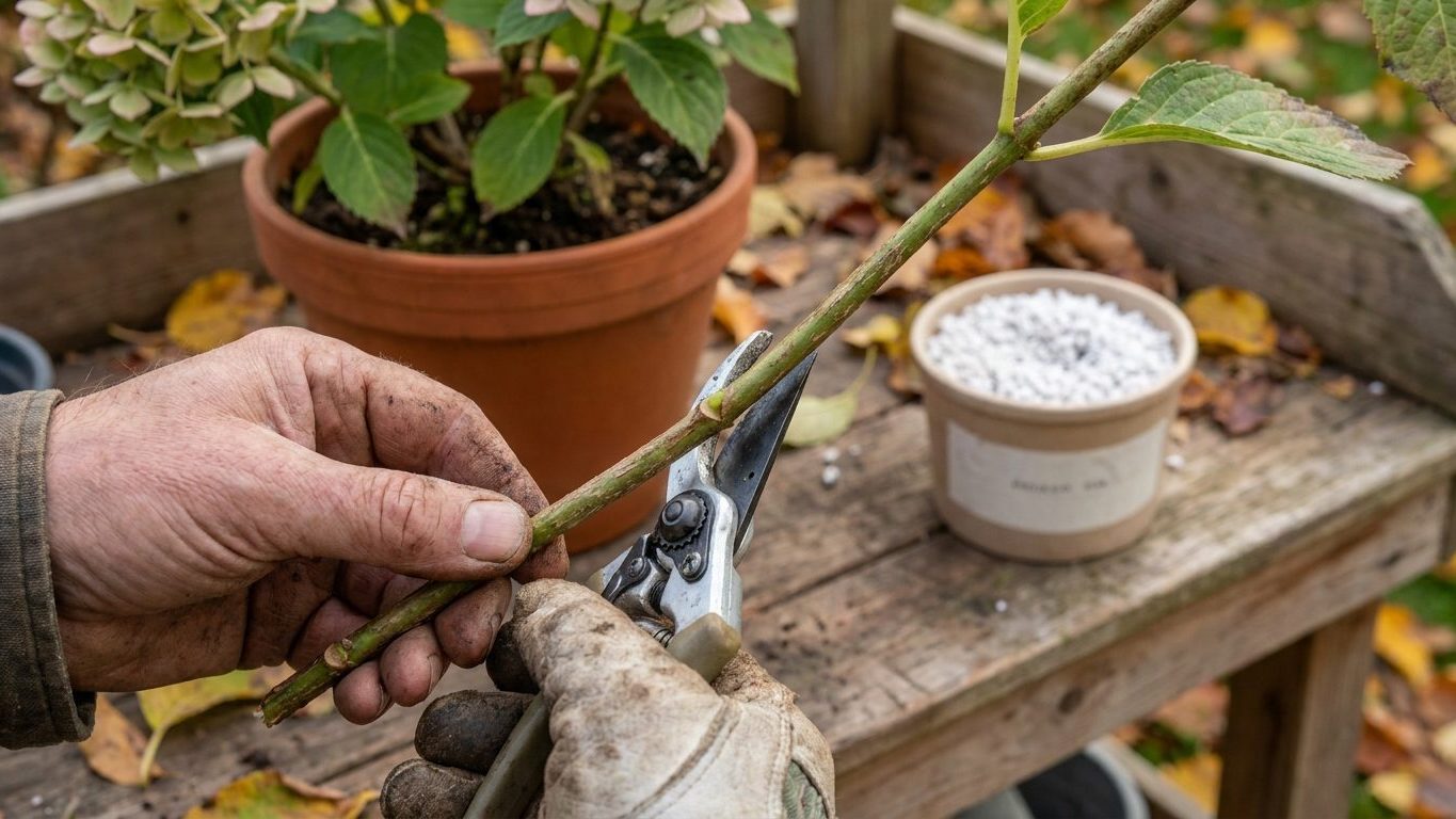 Boutures d'hortensia qui noircissent au collet en septembre ? Ce qu'il faut prélever avant la mi-octobre pour avoir des ra...