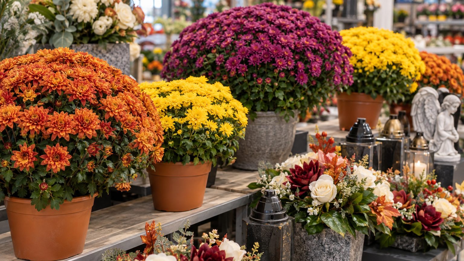 Carrefour Toussaint : prix des chrysanthèmes et fleurs artificielles