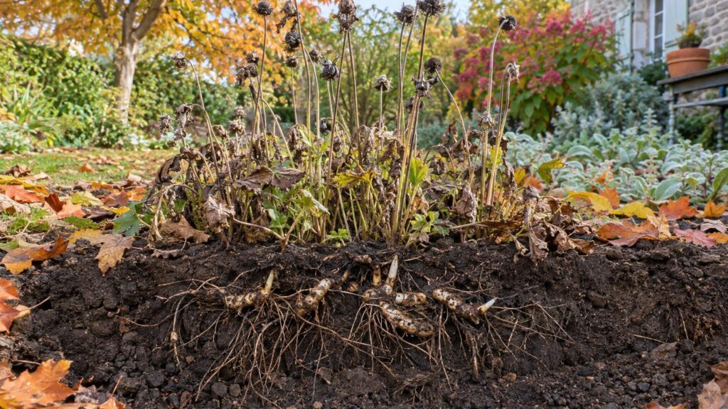 Sous terre, la plante continue de travailler