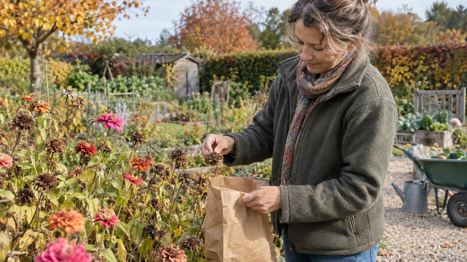 J'ai récolté les graines de mes plus beaux zinnias en octobre pour les ressemer au printemps : en juillet, pas un seul pla...