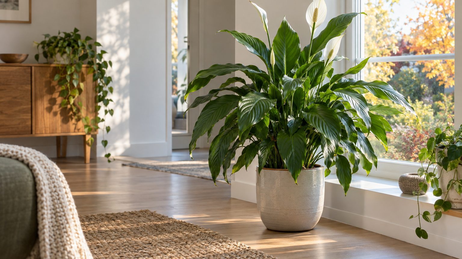 « Je pensais qu'il manquait de lumière » : pourquoi mon spathiphyllum acheté tout fleuri n'a plus sorti une seule fleur en...