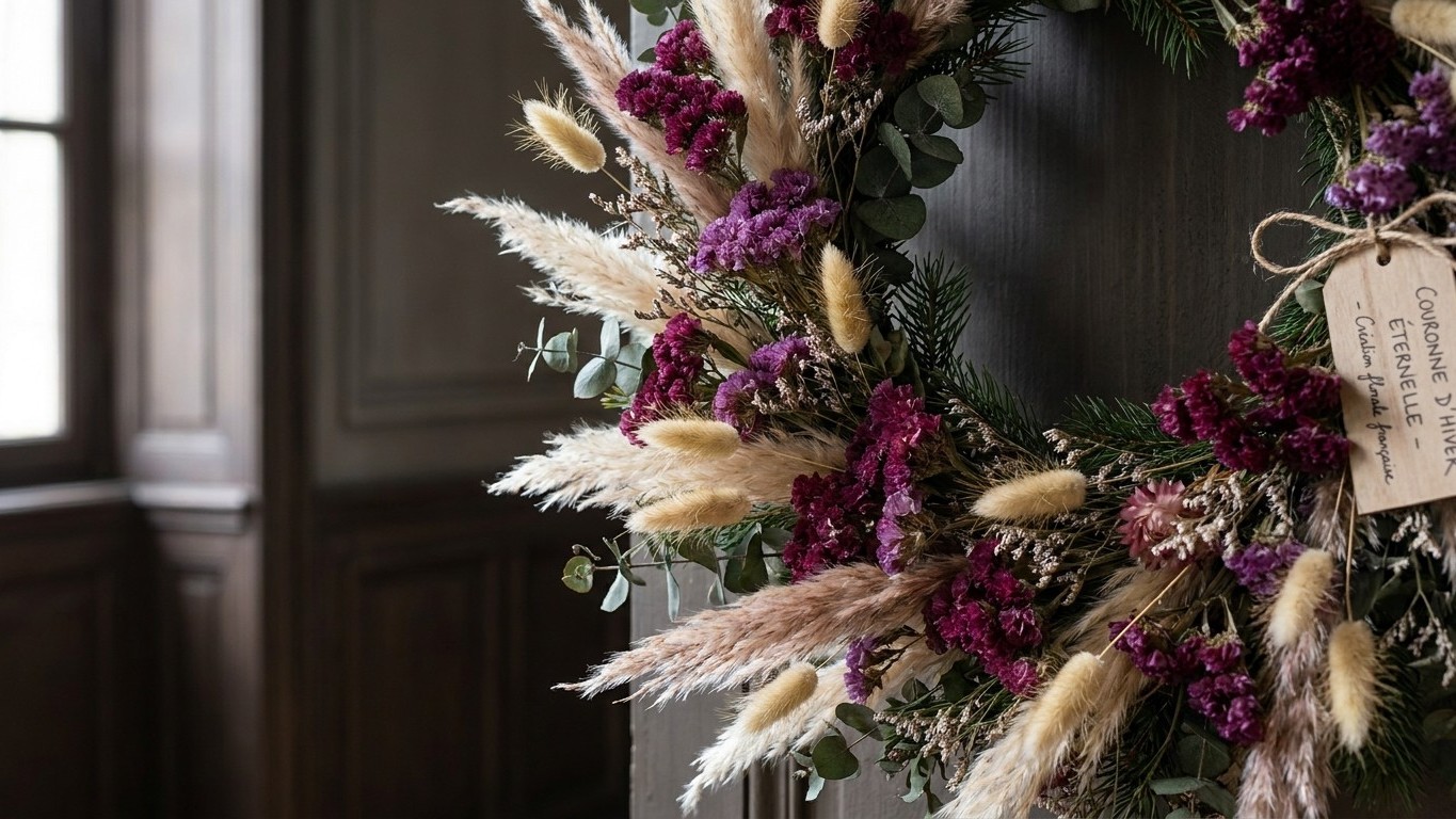 Quelles fleurs séchées pour une couronne de Noël : le trio qui tient 5 ans sans faner