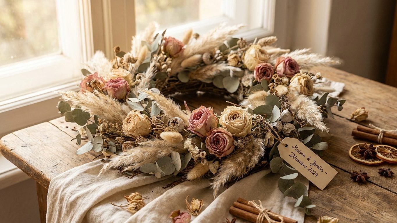 Couronne de l'Avent en fleurs séchées : pourquoi elle remplace les 4 bougies traditionnelles