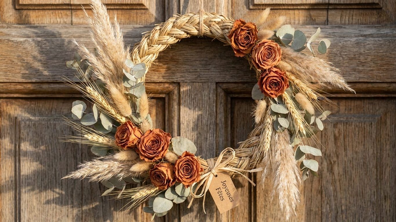 Couronne de Noël en fleurs séchées : le guide complet pour la choisir, la fabriquer et la conserver