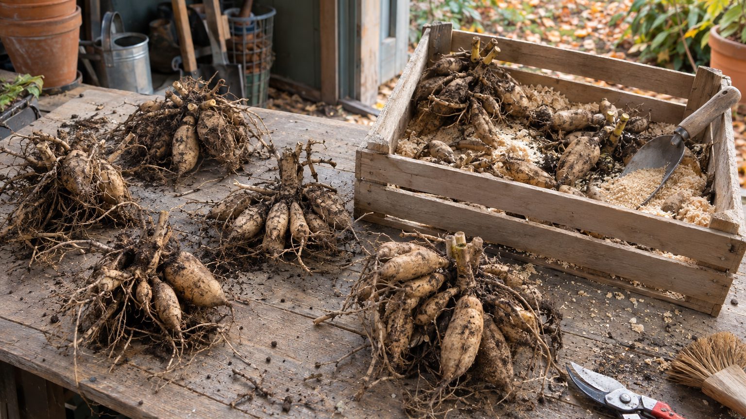Dahlias avant l'hiver : conserver les tubercules sans pourriture ni dessèchement