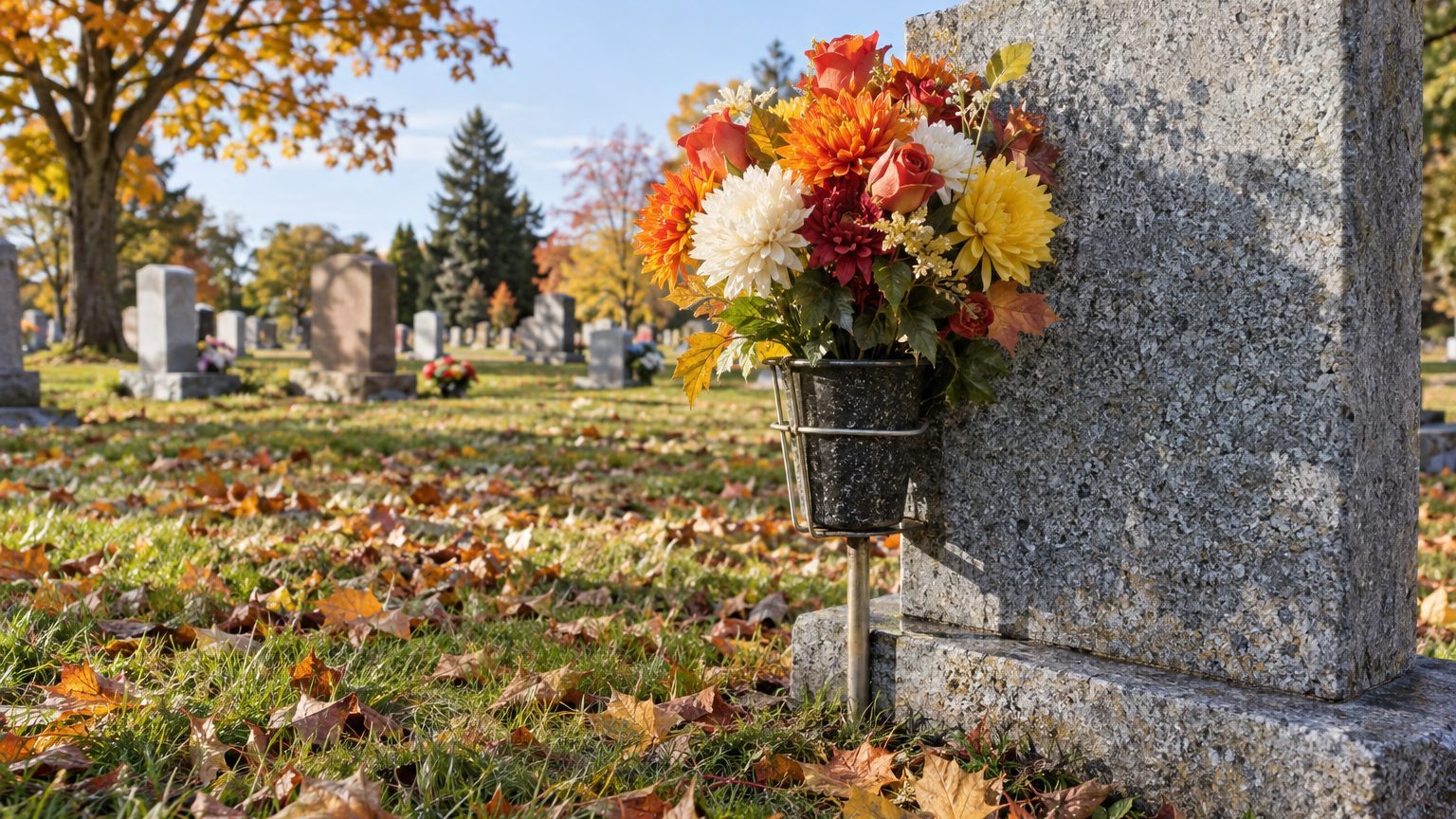 Fleurs artificielles de cimetière : les fixer contre le vent et le vol