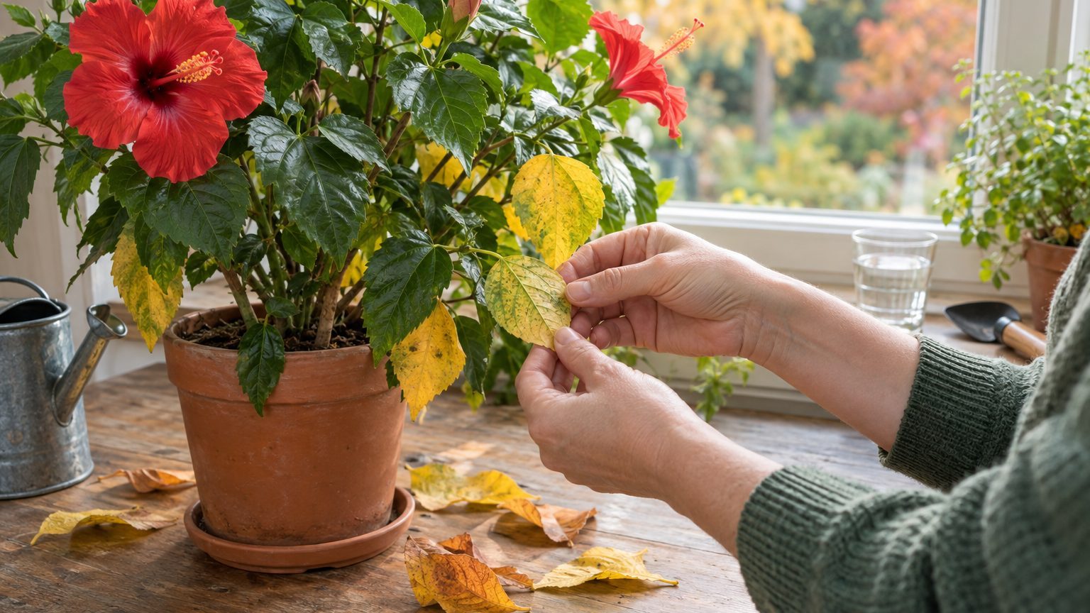 Hibiscus aux feuilles jaunes ou qui tombent : trouver la cause et le sauver