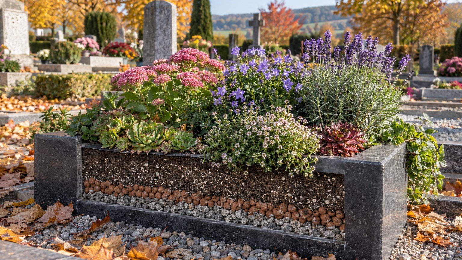 Planter des fleurs sur une tombe : terre, drainage, quantité