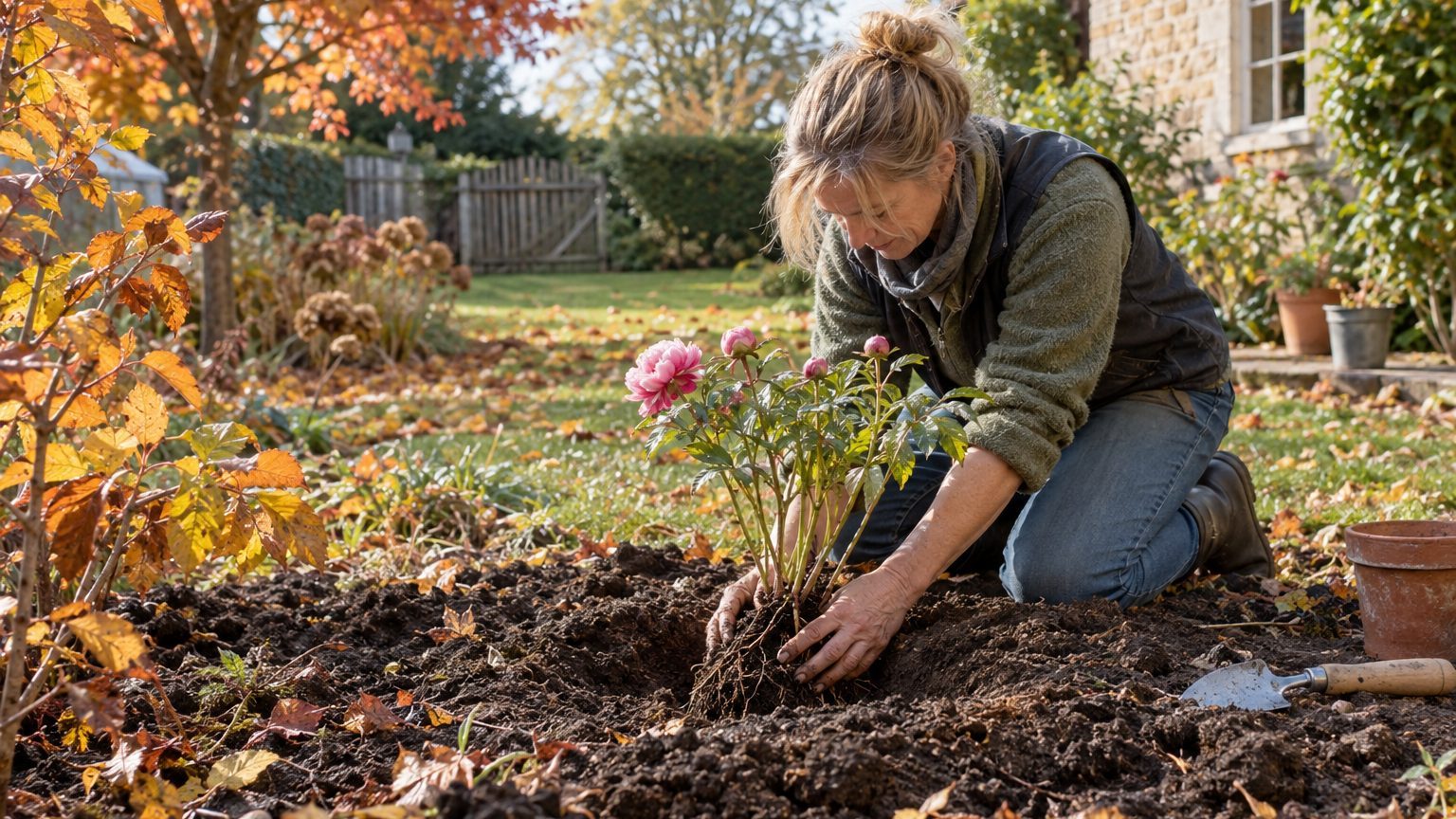 Quand planter une pivoine en automne : période, profondeur des bourgeons et emplacement