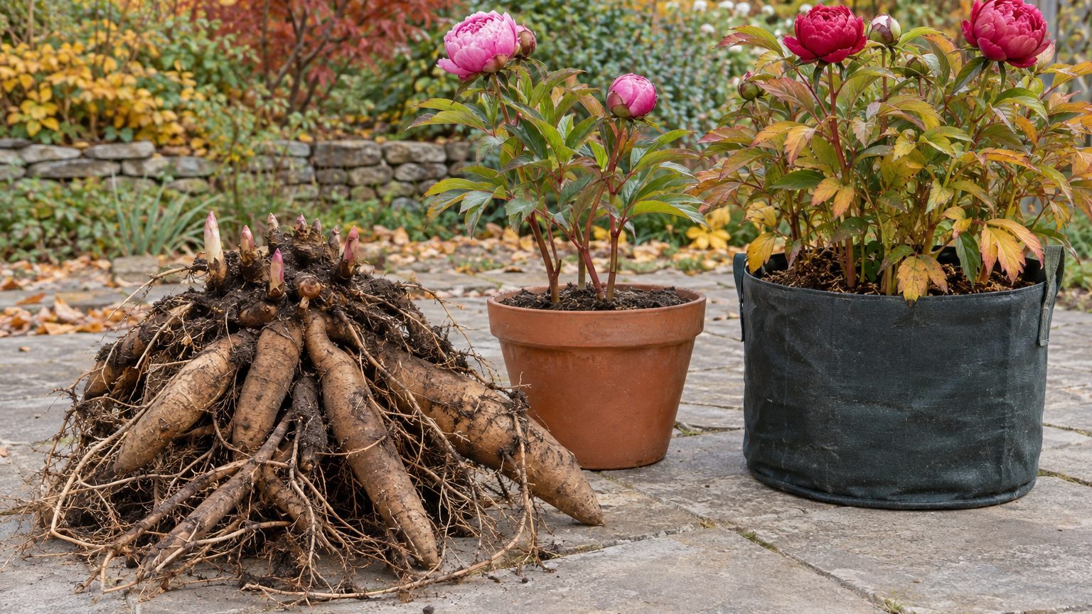 Racine nue, pot ou « bulbe » : quel format de pivoine planter ?